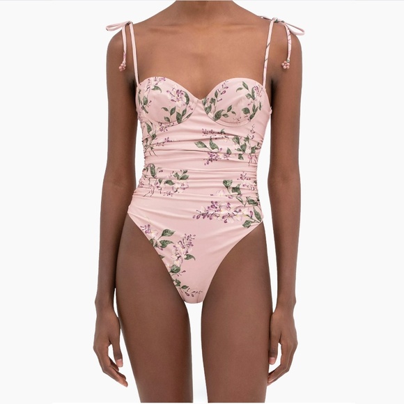 Agua By Agua Bendita Rabano Wisteria One-Piece Ruched Swimsuit - Picture 5 of 16